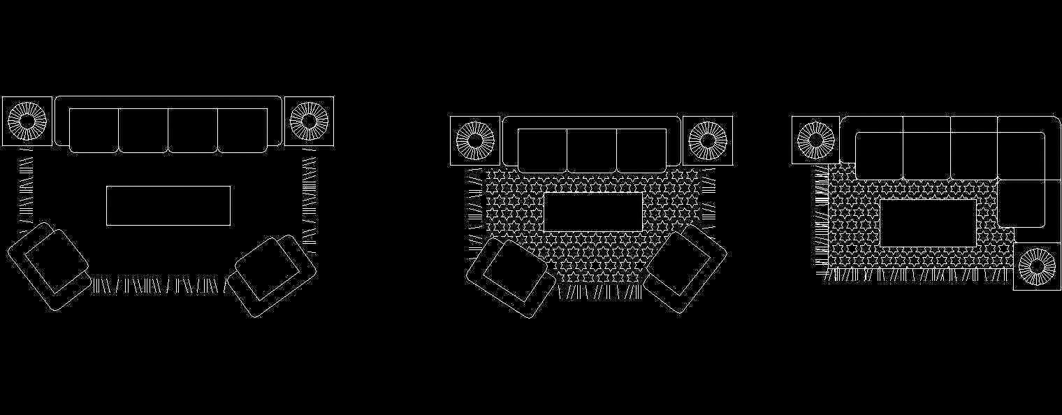 Free CAD Block- Sofa Set for Furniture Space Planning