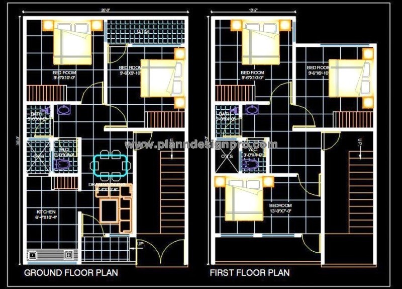 20'x30' Residential House CAD Drawing Free Download