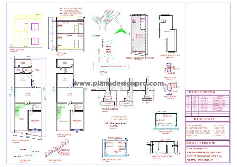 25'x65' House Plan Submission Drawing in AutoCAD