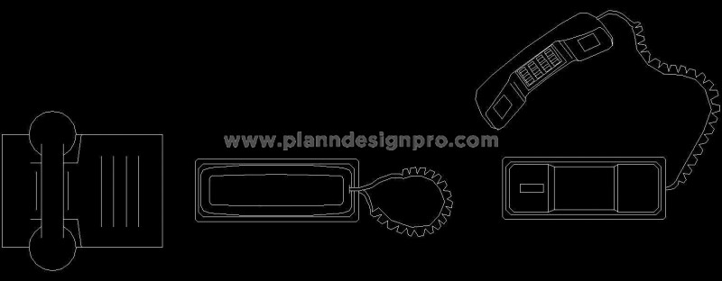 2D Telephone Download Free CAD Block