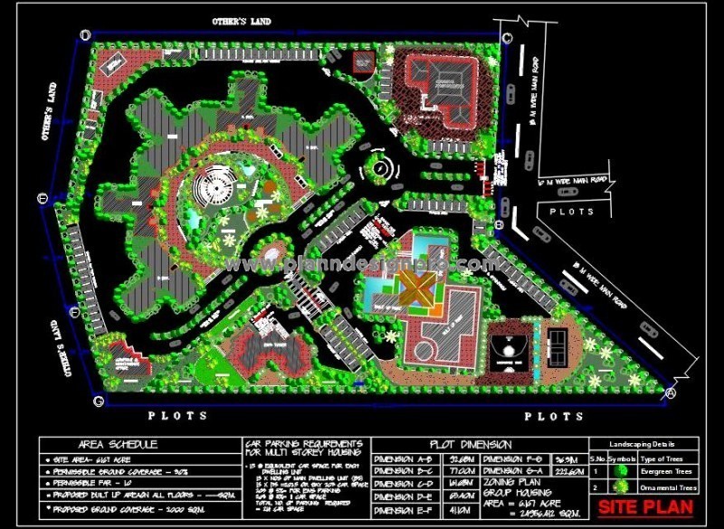 6-Acre Group Housing Project- AutoCAD Drawing
