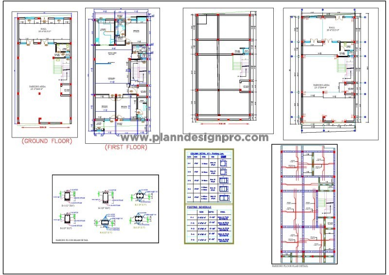 Architectural House Plan and Structure Drawing (30'x60') DWG