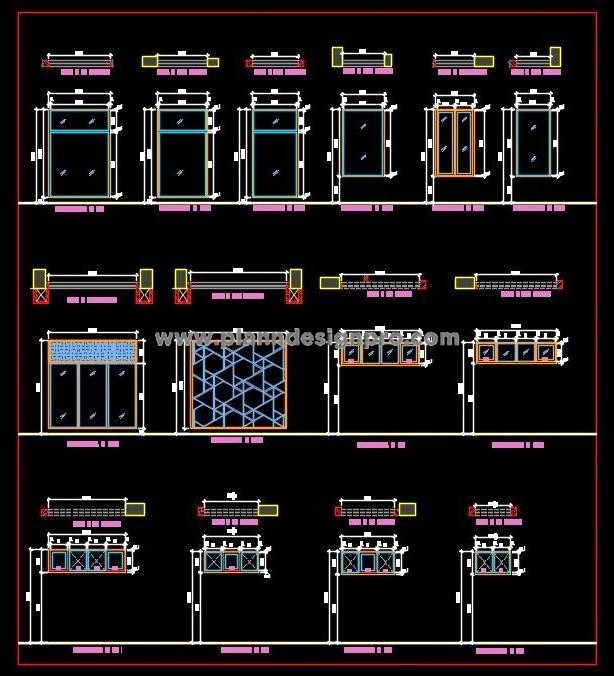 Architectural Window and Ventilator CAD Plans & Elevations