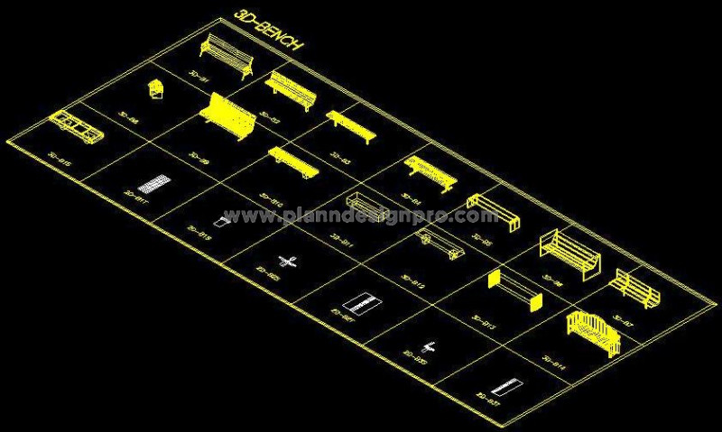 AutoCAD Bench 3D Free CAD Models for Outdoor Design