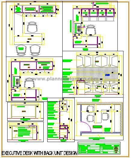 AutoCAD Executive Table Drawing L-Shape with Back Unit