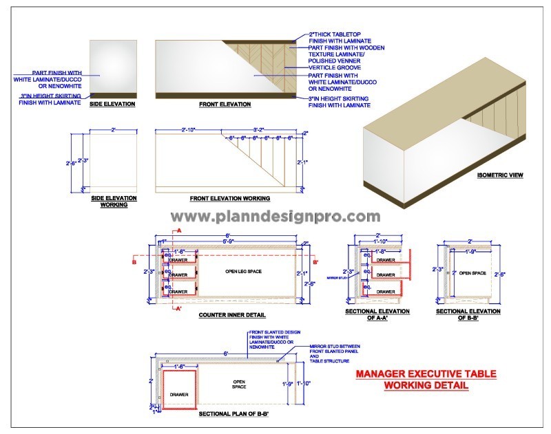 AutoCAD Office Desk Design - Comprehensive DWG File