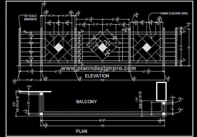 Balcony Railing Design CAD Block - Free AutoCAD Download