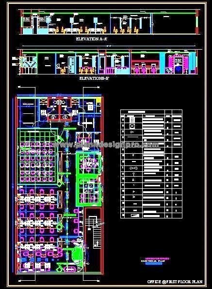 Bank Branch Office Design DWG with Interior Layout Details