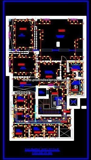 Basement Office Design DWG- Reception, Cabins, Gym & More