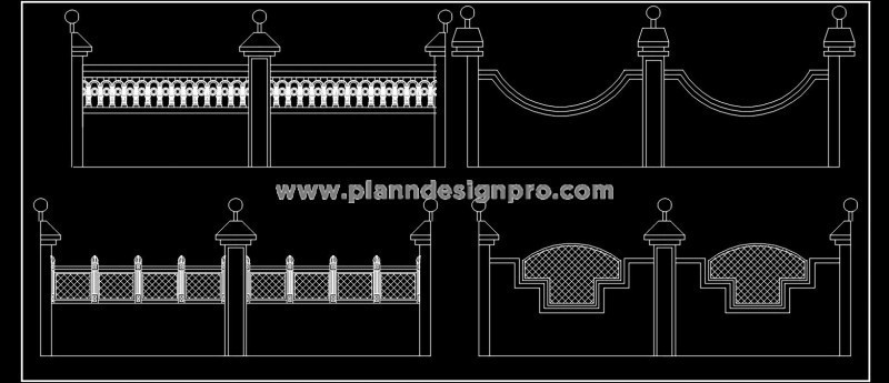 Boundary Wall Elevation Drawing- Free CAD Block