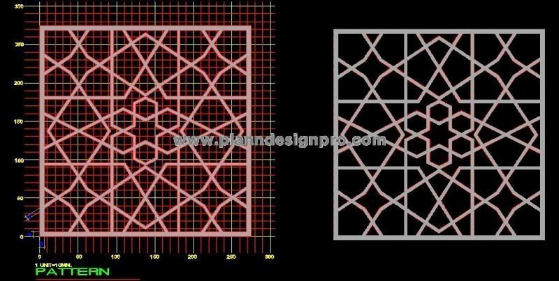 CNC Jali CAD Block- Square Panel for Screens & Dividers