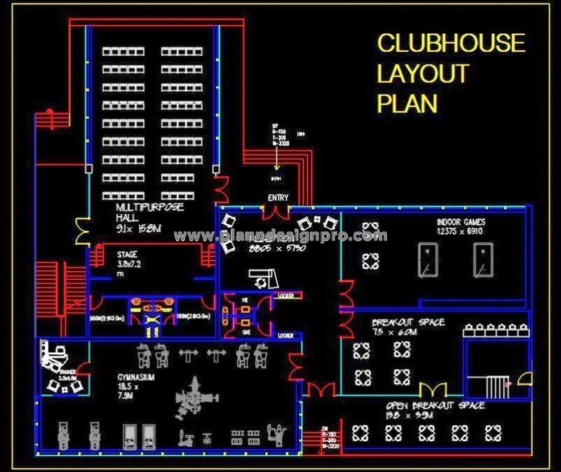 Clubhouse Architecture Drawing for Residential Projects
