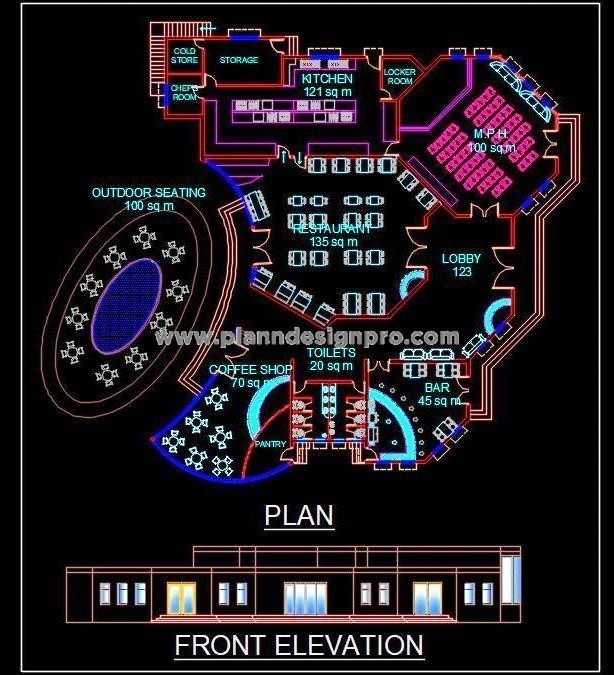 Clubhouse Free DWG - Architectural and Furniture Plan