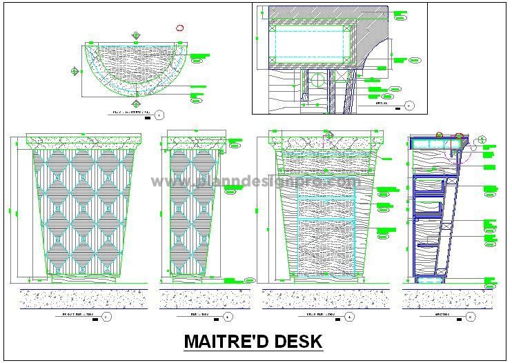 Concierge Desk CAD Design- Complete Working Drawings