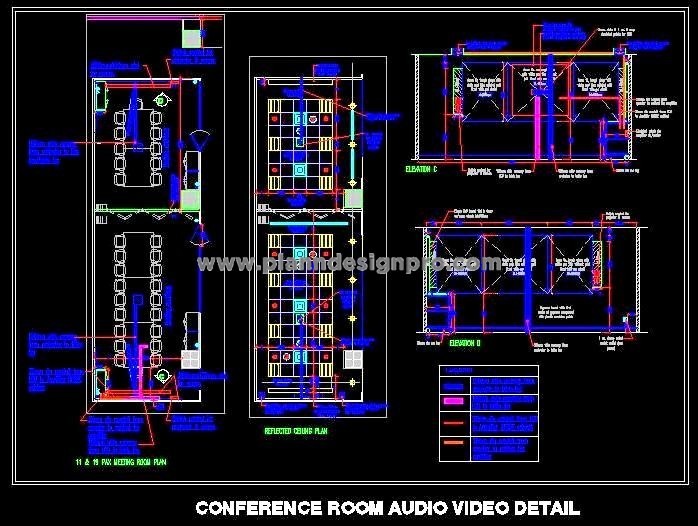 Conference Room Design- AV Setup and Layout Plan CAD