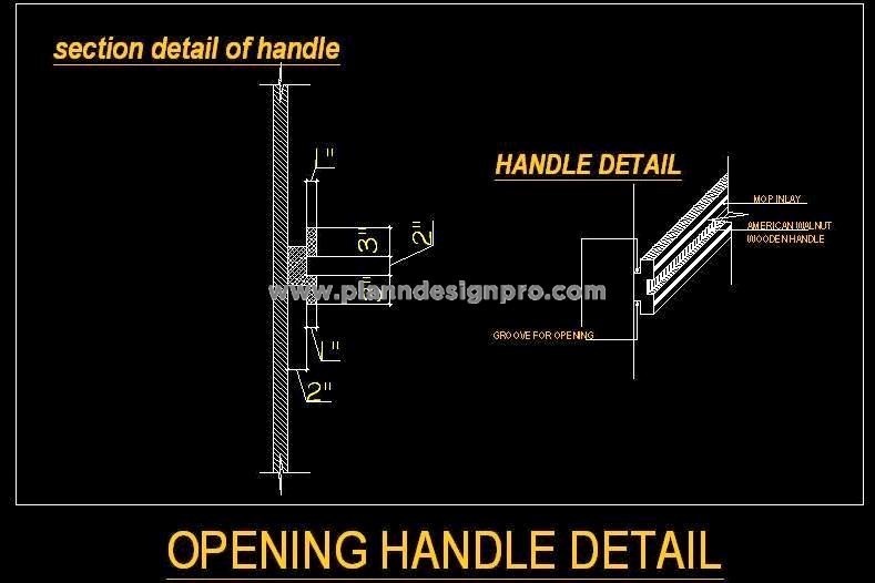 Customized Drawer Pull Handle Free CAD for Wardrobes