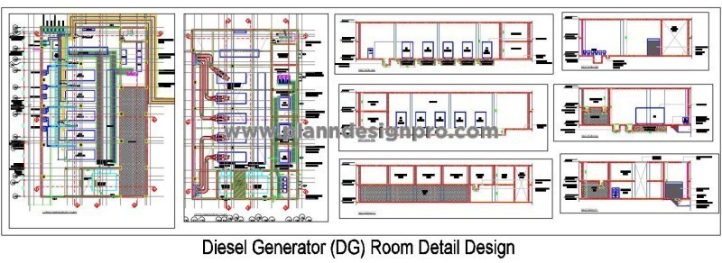 Diesel Generator (DG) Room CAD- Layouts, LT Panel, and Equipments