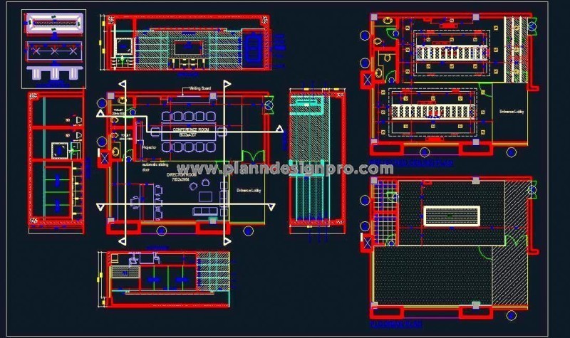 Director Room with Conference and Lobby- Corporate Office CAD