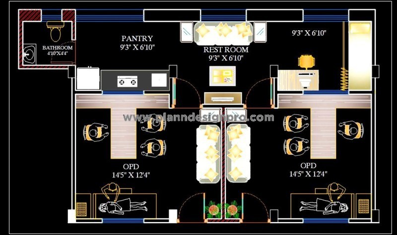 Doctor's OPD with Complete Interior Layout- AutoCAD DWG