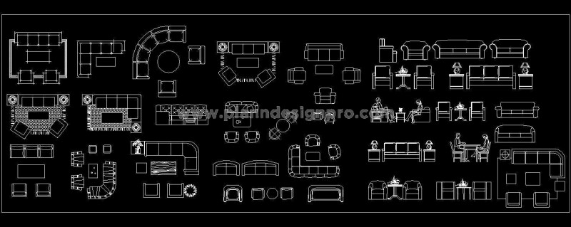 Download Free Sofa CAD Blocks - 2D Plan & Elevation