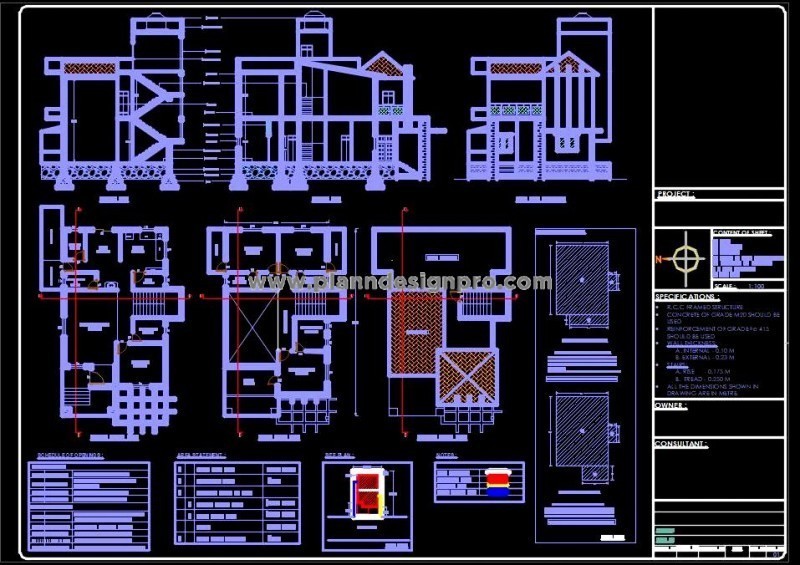 Duplex Submission Drawing DWG for 35'x60' Plot