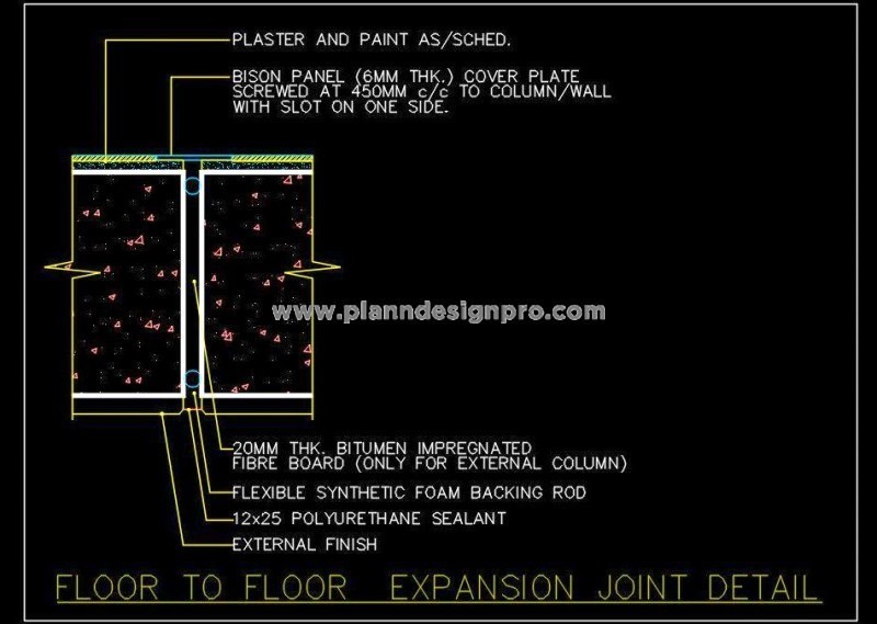 Expansion Joint CAD Detail - Floor to Floor Design
