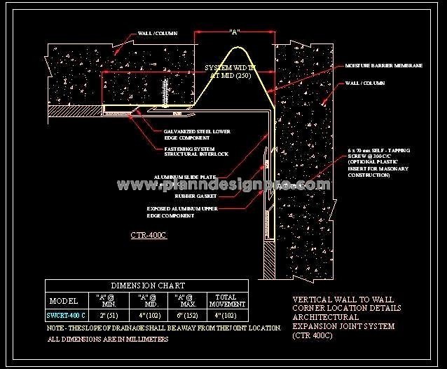 Expansion Joint Detail DWG- External Wall Corner Condition