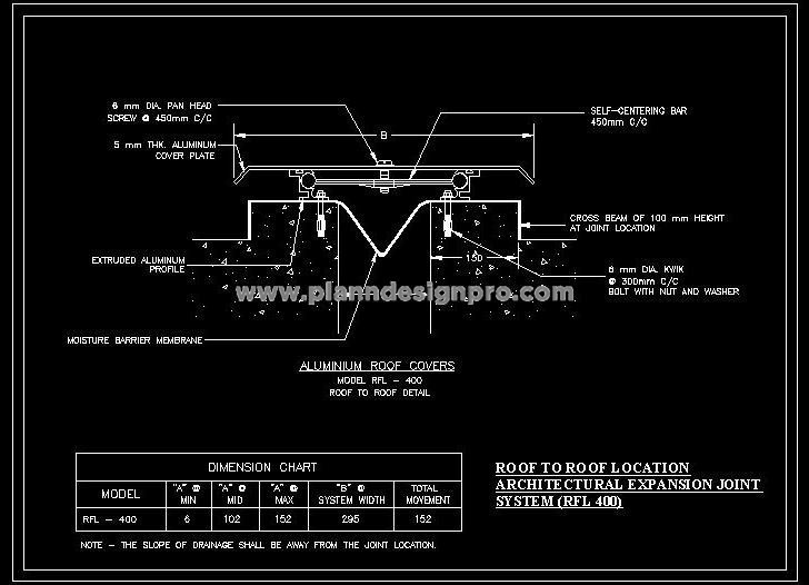 Expansion Joint Detail for Terrace Roof DWG