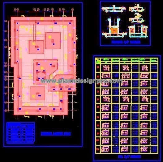 Footing and Column DWG Details for Residential Buildings
