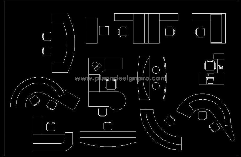 Free CAD Block- Reception Desk, Counter & Executive Table