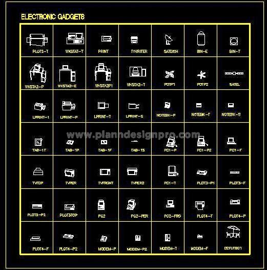 Free CAD Block Collection- Office Electronics & Furniture