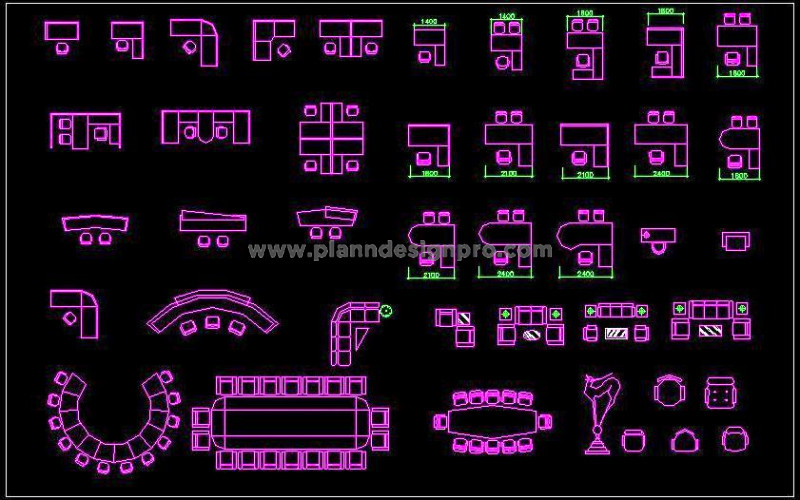 Free CAD Blocks- Office Tables, Workstations & More