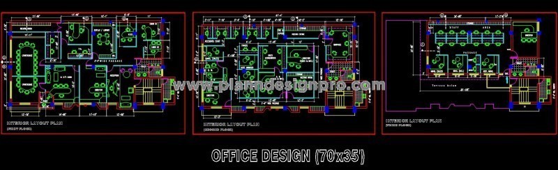 G+2 Office Layout Plan - Detailed Autocad Drawing