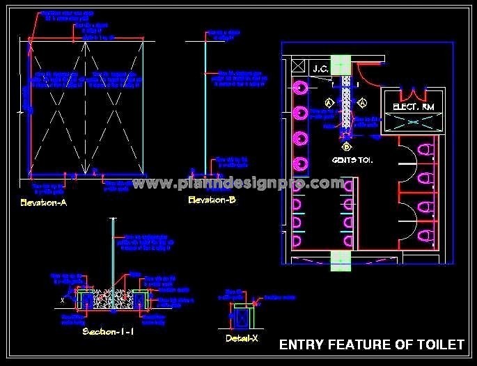 Glass Partition Design DWG with Stone Ledge & Pebbles