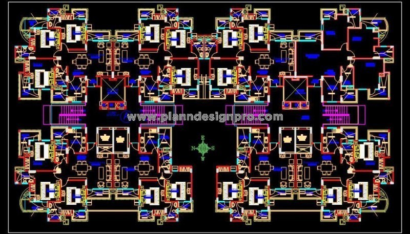 Group Housing Tower Design DWG with Floor Plans and Layouts