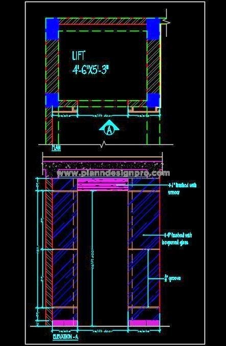 Guest Lift Wall Cladding Free Autocad Design