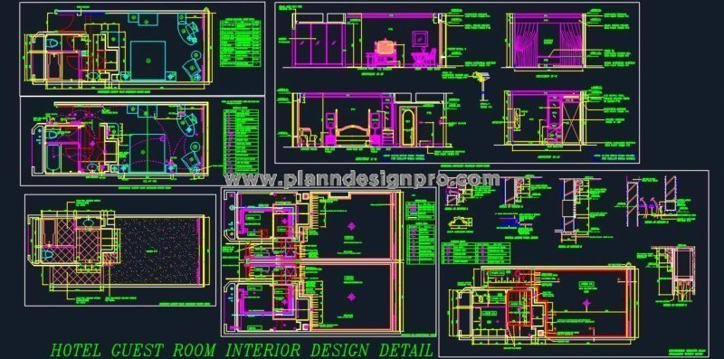 High-End Hotel Room DWG- Classic Design with Walk-In Closet