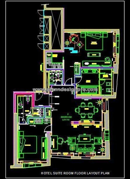 High-End Hotel Suite Room CAD Drawing Detail