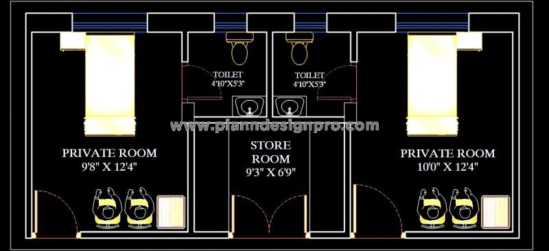 Hospital Patient Private Room Plan - Free AutoCAD DWG