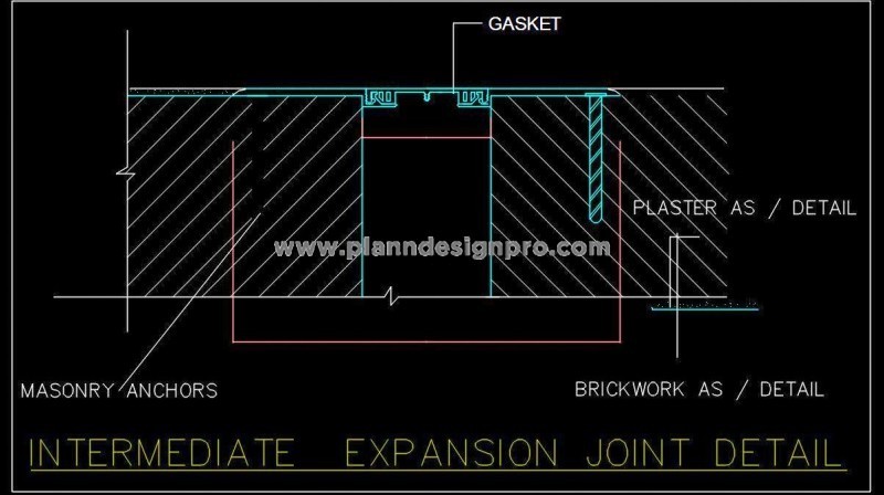 Intermediate Expansion Joint Sectional Detail - Free DWG