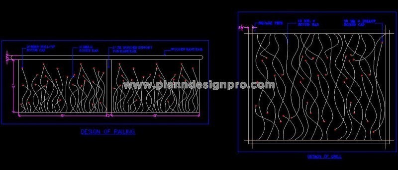 Iron Railing Design CAD- Residential & Commercial Use