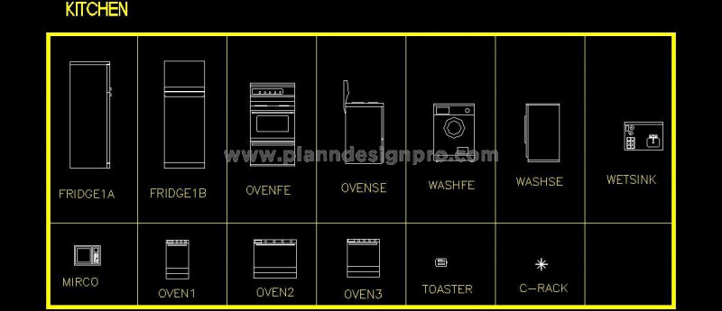 Kitchen Appliance CAD Blocks - Free Download