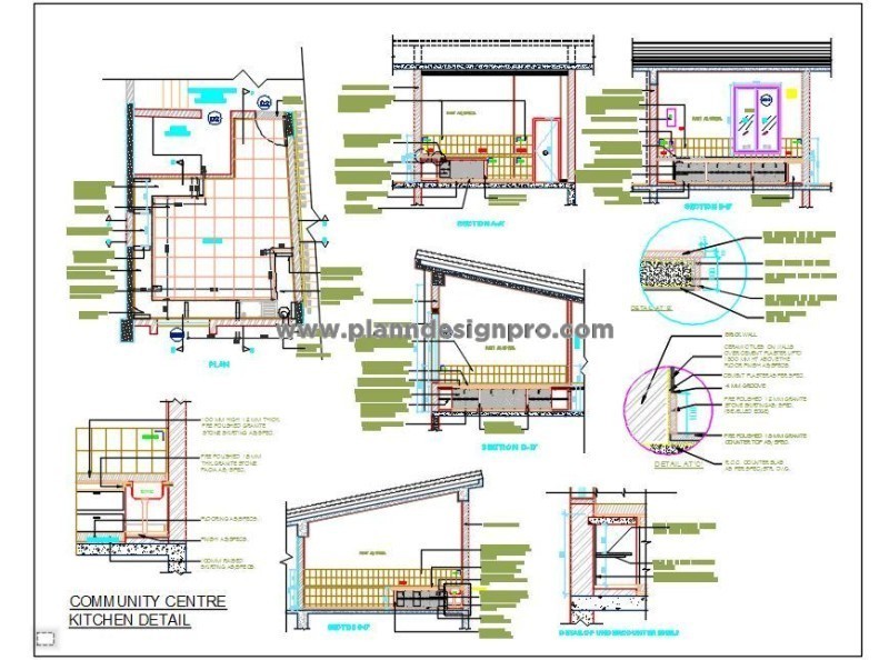 Kitchen Design DWG with Counter & Backsplash Details