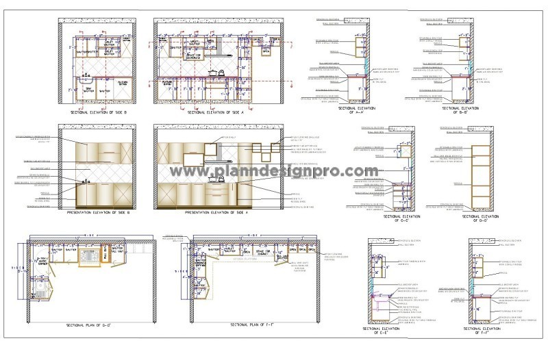 L-Shape Kitchen Detail Drawing in AutoCAD
