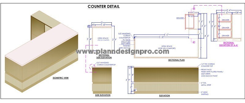 L-Shaped Reception Table AutoCAD DWG Drawing