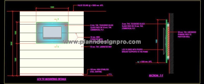 LCD TV Panel Design CAD Drawing