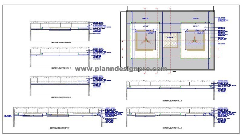 Living Room Designer Ceiling Plan with POP and MDF Jaali (24'x16')