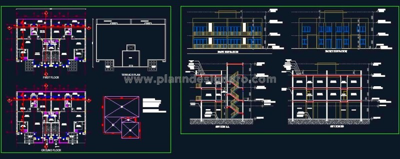 Low-Rise Independent Floor Apartment CAD- Layout and Architectural Details