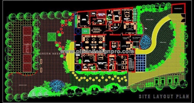 Luxurious Farm House DWG- Bungalow Plan & Landscape Design