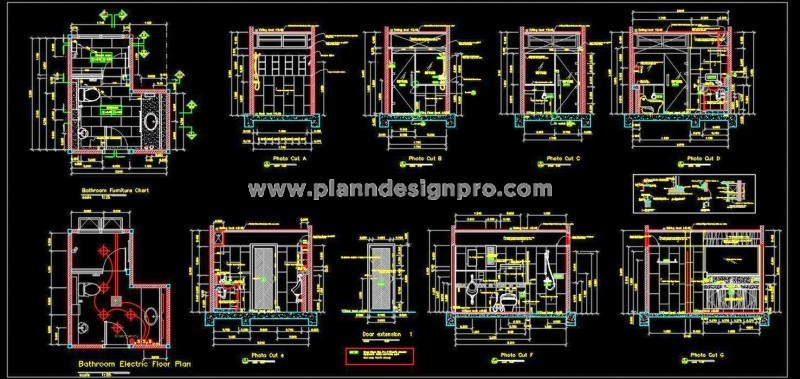 Luxury Toilet CAD Drawing with Complete Specifications